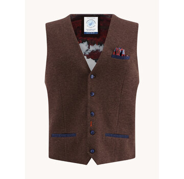 A Fish Named Fred Waistcoat pique Chocolate Brown (32.134.200)