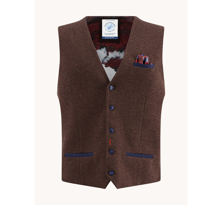 Waistcoat pique Chocolate Brown (32.134.200)