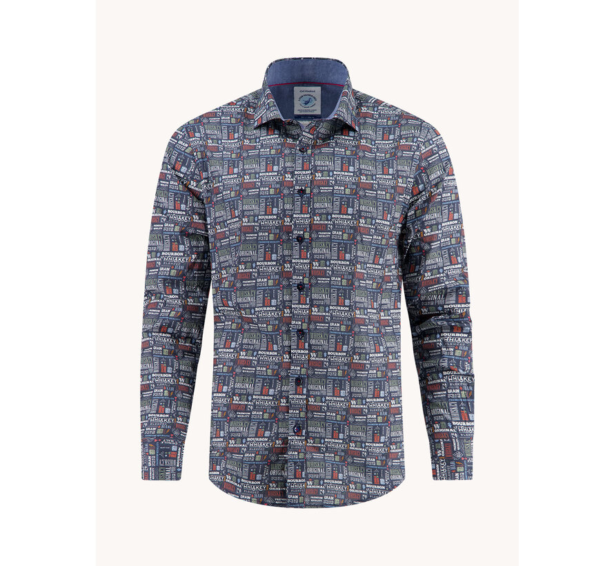 Shirt liquor text Navy (32.009.604)