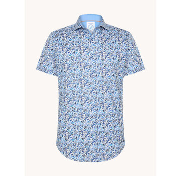 A Fish Named Fred Korte Mouw Overhemd Citrus Cobalt (31.053.607)