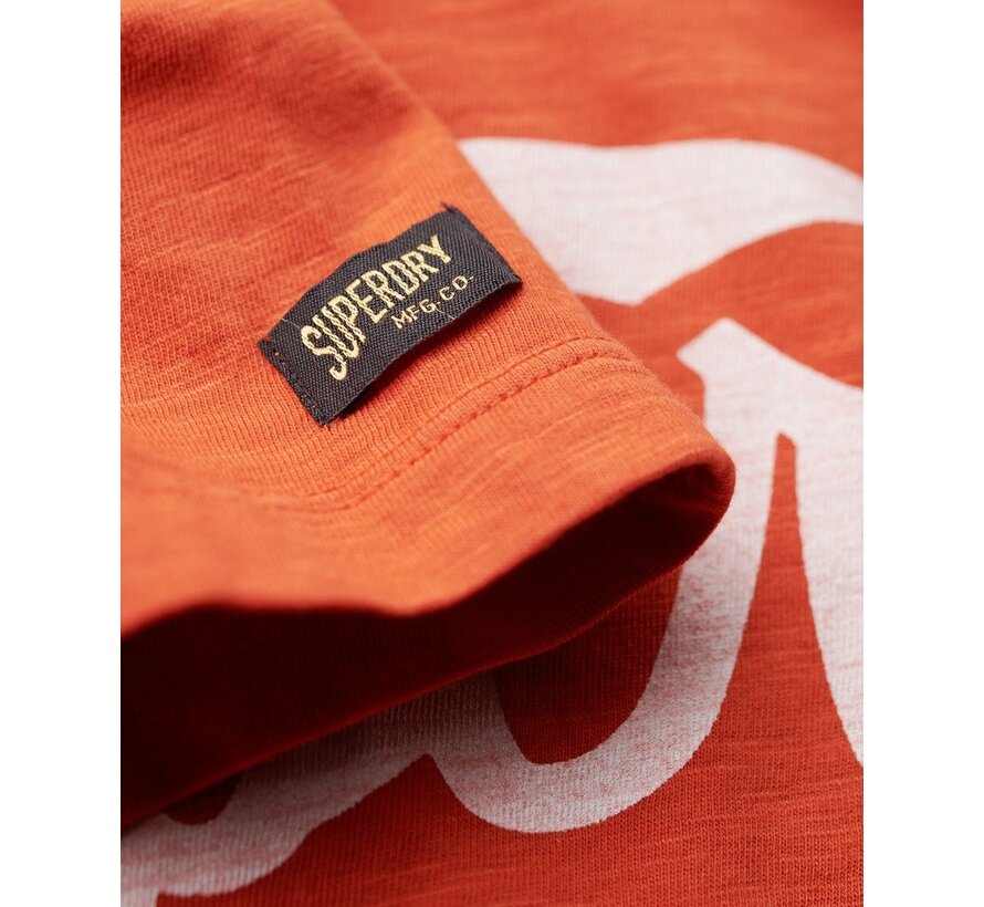 COPPER LABEL SCRIPT TEE Denim Co Rust Orange Slub (M1011905A - 1FH)