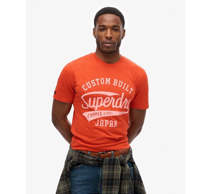 COPPER LABEL SCRIPT TEE Denim Co Rust Orange Slub (M1011905A - 1FH)