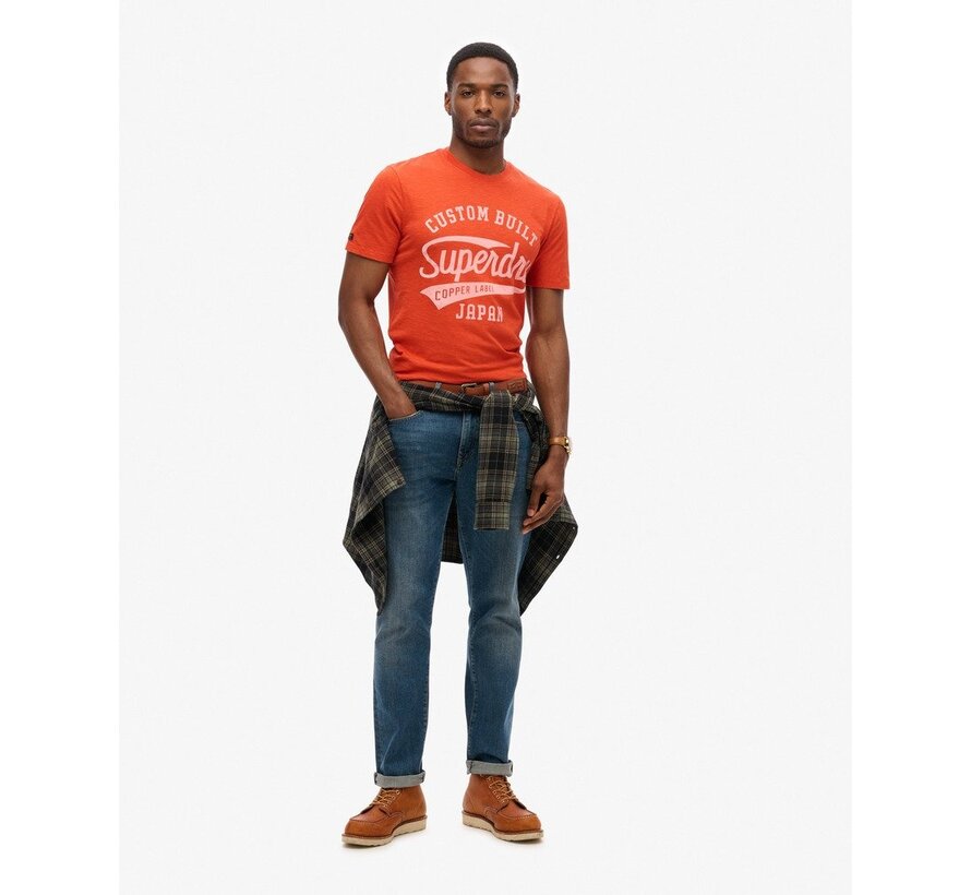COPPER LABEL SCRIPT TEE Denim Co Rust Orange Slub (M1011905A - 1FH)