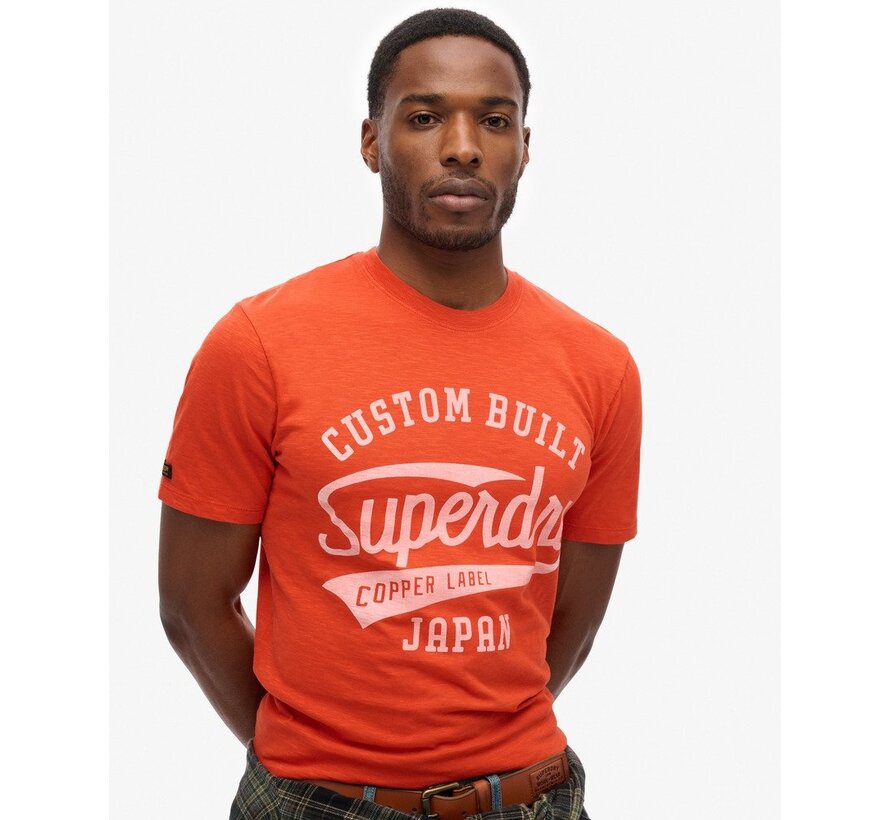 COPPER LABEL SCRIPT TEE Denim Co Rust Orange Slub (M1011905A - 1FH)