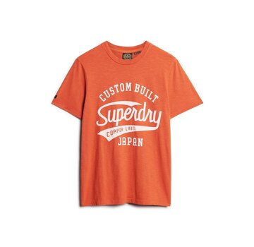 Superdry COPPER LABEL SCRIPT TEE Denim Co Rust Orange Slub (M1011905A - 1FH)