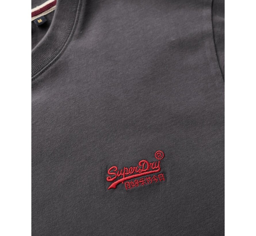 ESSENTIAL LOGO EMB TEE Graphite Black/Fluro Red (M1011245A - B8R)