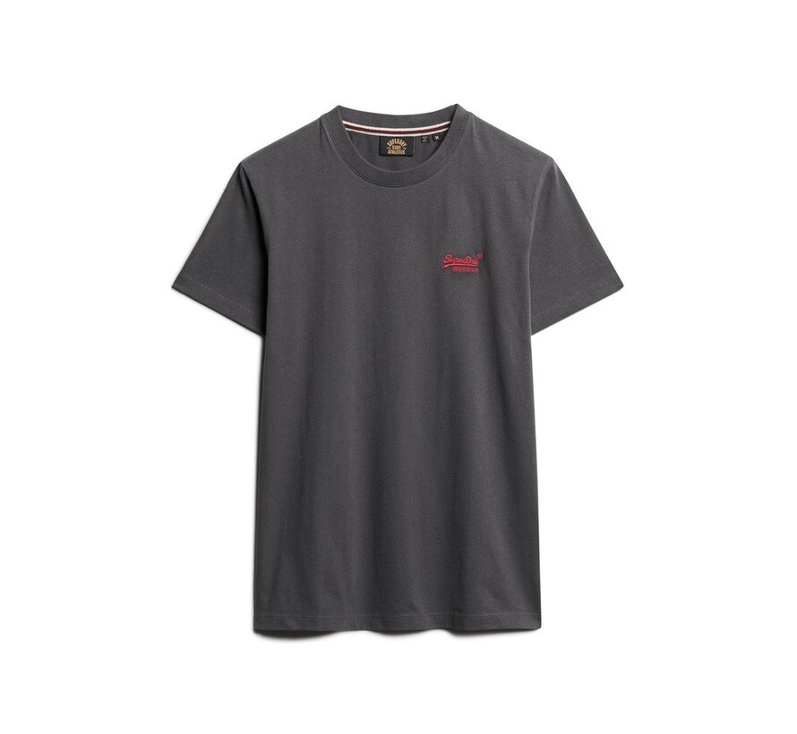 ESSENTIAL LOGO EMB TEE Graphite Black/Fluro Red (M1011245A - B8R)