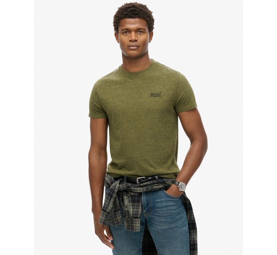 ESSENTIAL LOGO EMB TEE Olive Fleck Marl (M1011245A - 1BG)