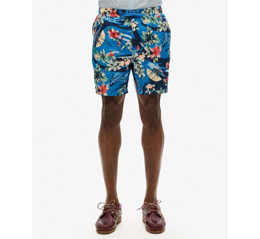 HAWAIIAN PRINT 17 SWIM SHORT Dolphin Ocean Blue (M3010232A - 2BY)