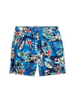 Superdry HAWAIIAN PRINT 17 SWIM SHORT Dolphin Ocean Blue (M3010232A - 2BY)