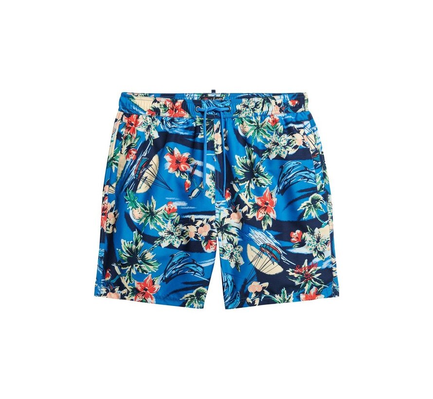 HAWAIIAN PRINT 17 SWIM SHORT Dolphin Ocean Blue (M3010232A - 2BY)