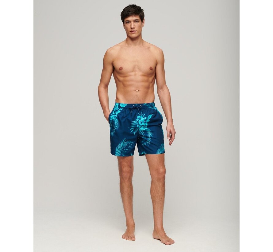 HAWAIIAN PRINT 17 SWIM SHORT Palm Print Navy (M3010232A - 2BX)