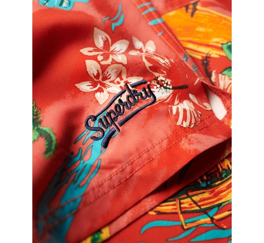 HAWAIIAN PRINT 17 SWIM SHORT Waikiki Red (M3010232A - 2BZ)