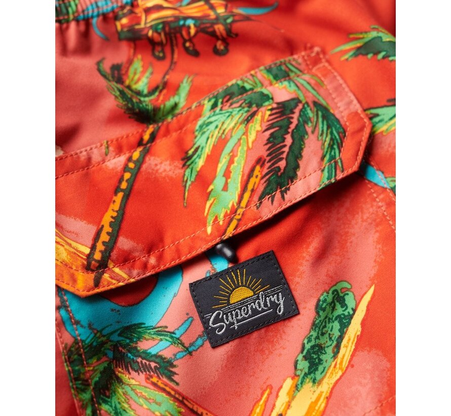 HAWAIIAN PRINT 17 SWIM SHORT Waikiki Red (M3010232A - 2BZ)