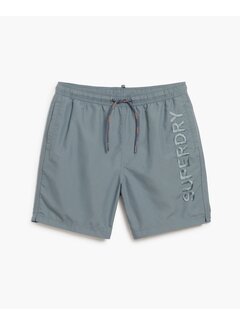 Superdry PREMIUM EMB 17 INCH SWIM SHORT STORMY WEATHER GREY (M3010227A - 2CE)