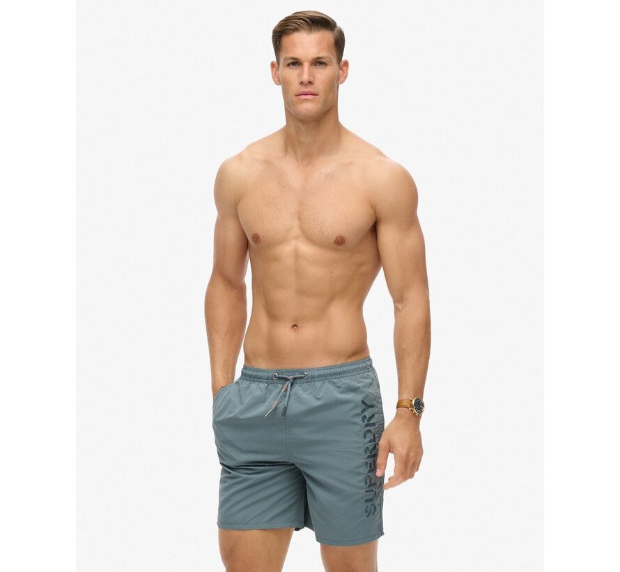 PREMIUM EMB 17 INCH SWIM SHORT STORMY WEATHER GREY (M3010227A - 2CE)