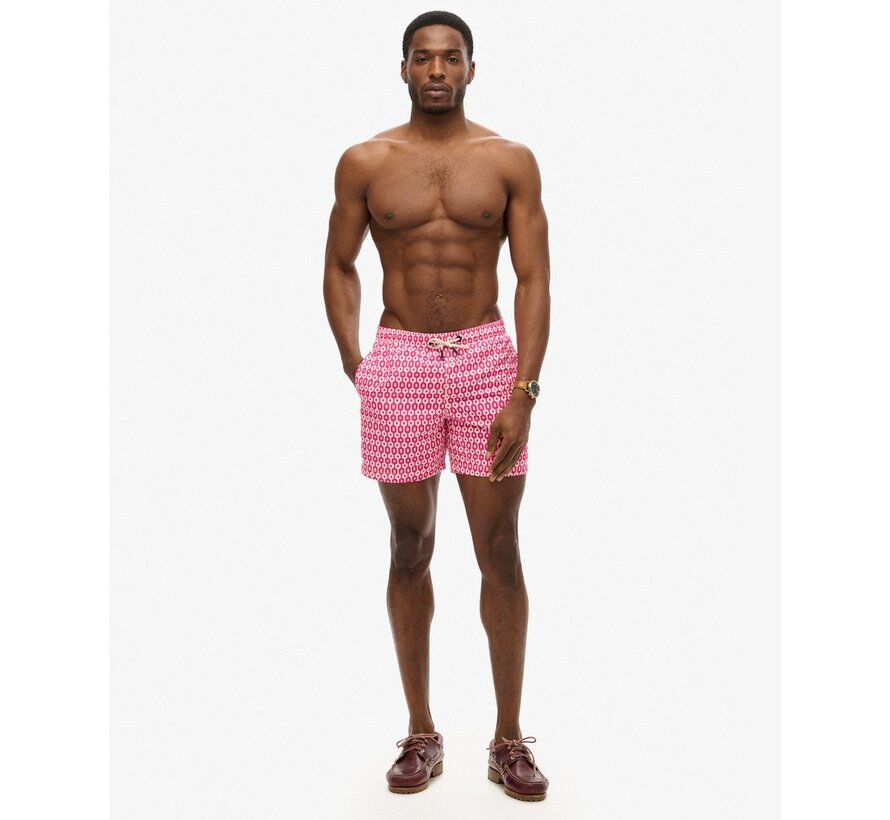 PRINTED 15 INCH SWIM SHORT Pink Geo Print (M3010231A - 2CP)