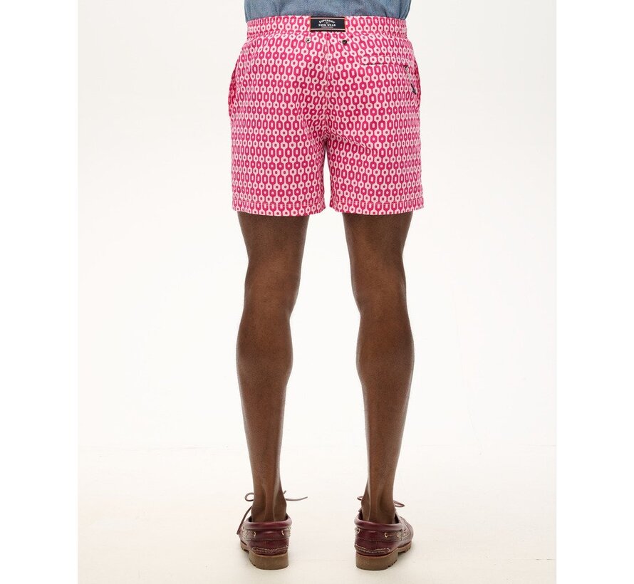 PRINTED 15 INCH SWIM SHORT Pink Geo Print (M3010231A - 2CP)