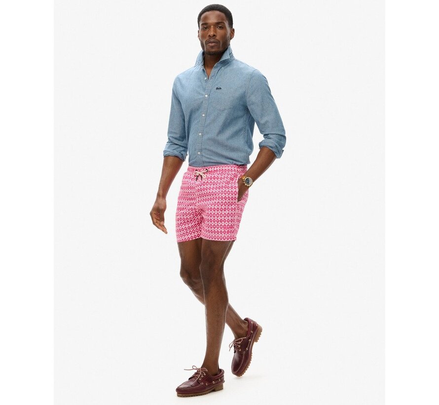 PRINTED 15 INCH SWIM SHORT Pink Geo Print (M3010231A - 2CP)