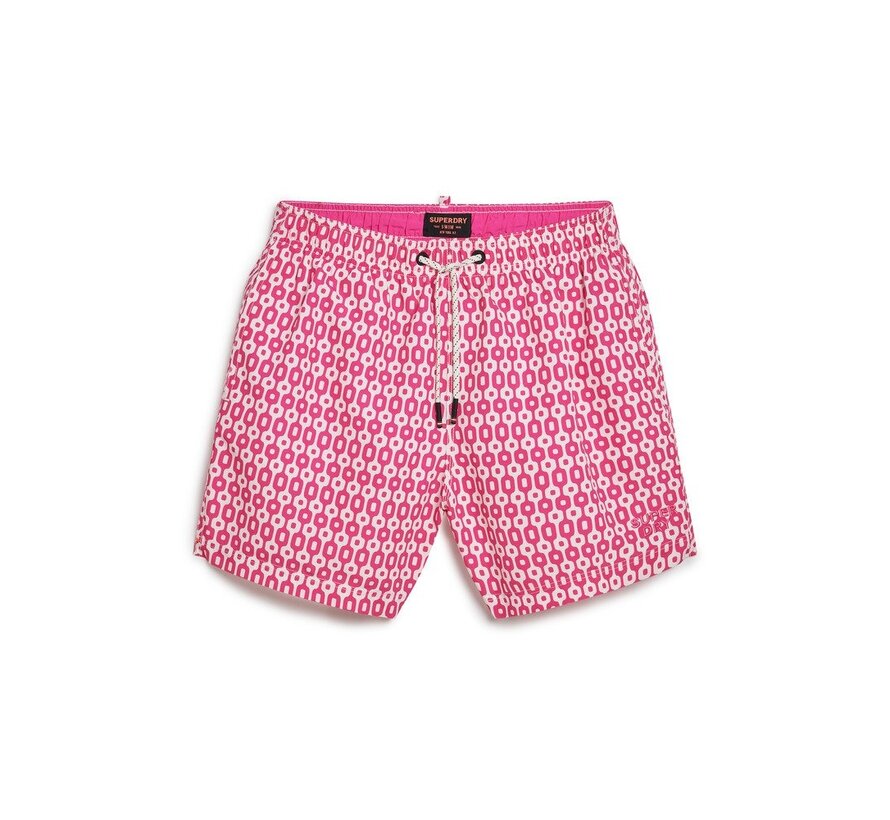 PRINTED 15 INCH SWIM SHORT Pink Geo Print (M3010231A - 2CP)