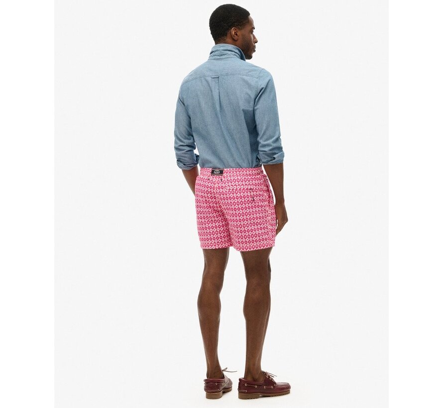 PRINTED 15 INCH SWIM SHORT Pink Geo Print (M3010231A - 2CP)