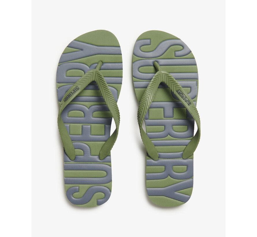 VINTAGE VEGAN FLIP FLOP Olive Khaki (MF310237A - ZTV)