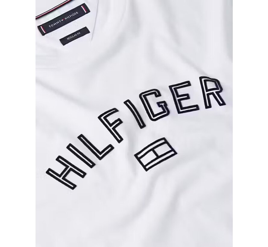 HILFIGER FLOCK TEE WHITE (MW0MW39357YBR - YBR)