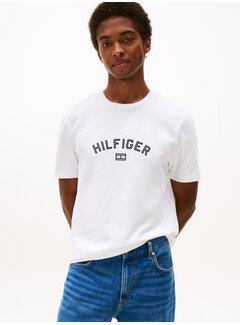 Tommy Hilfiger HILFIGER FLOCK TEE WHITE (MW0MW39357YBR - YBR)
