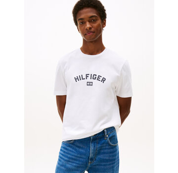 Tommy Hilfiger HILFIGER FLOCK TEE WHITE (MW0MW39357YBR - YBR)