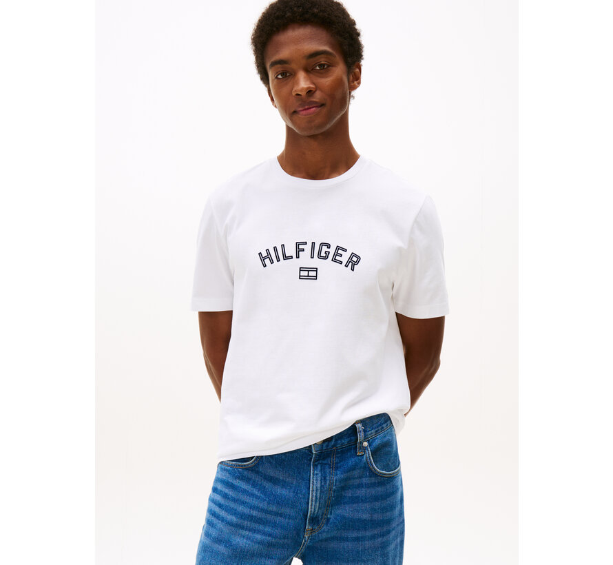 HILFIGER FLOCK TEE WHITE (MW0MW39357YBR - YBR)