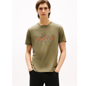 Tommy Hilfiger TROPICAL FLORAL HILFIGER TEE BATTLE GREEN (MW0MW39353PLI - PLI)