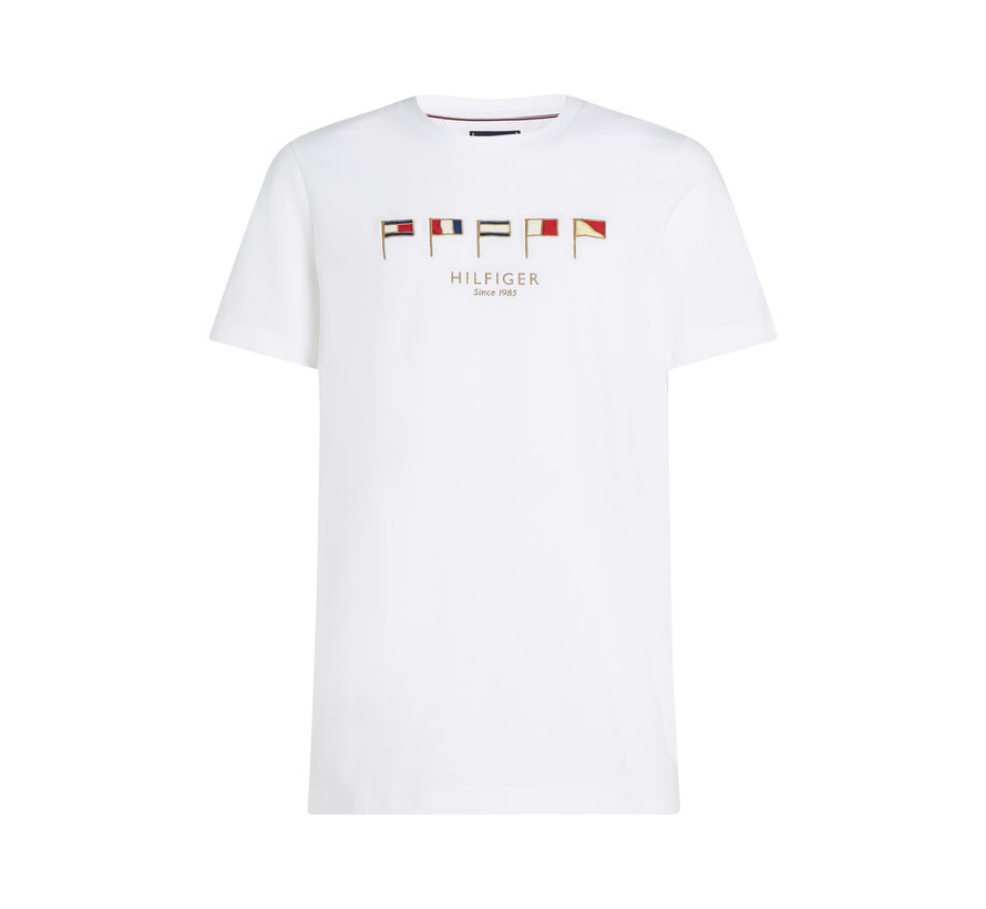 HILFIGER MULTI FLAGS TEE WHITE (MW0MW38616YBR - YBR)