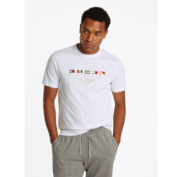 Tommy Hilfiger HILFIGER MULTI FLAGS TEE WHITE (MW0MW38616YBR - YBR)