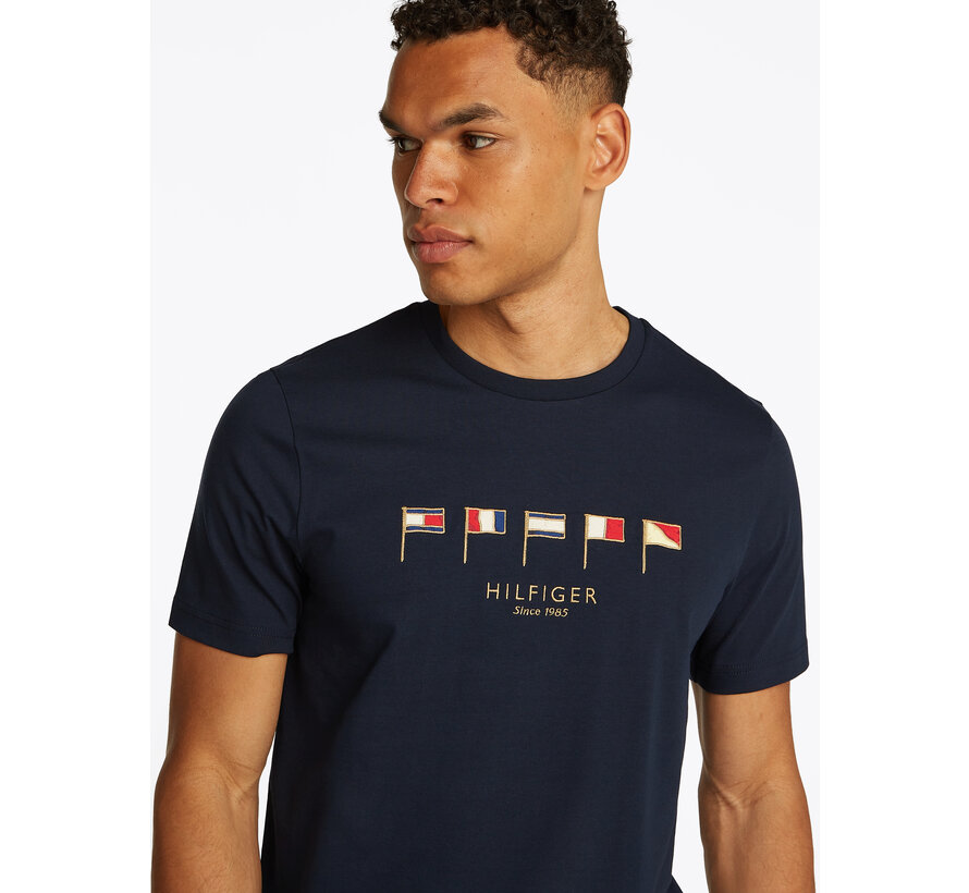 HILFIGER MULTI FLAGS TEE DESERT SKY (MW0MW38616DW5 - DW5)