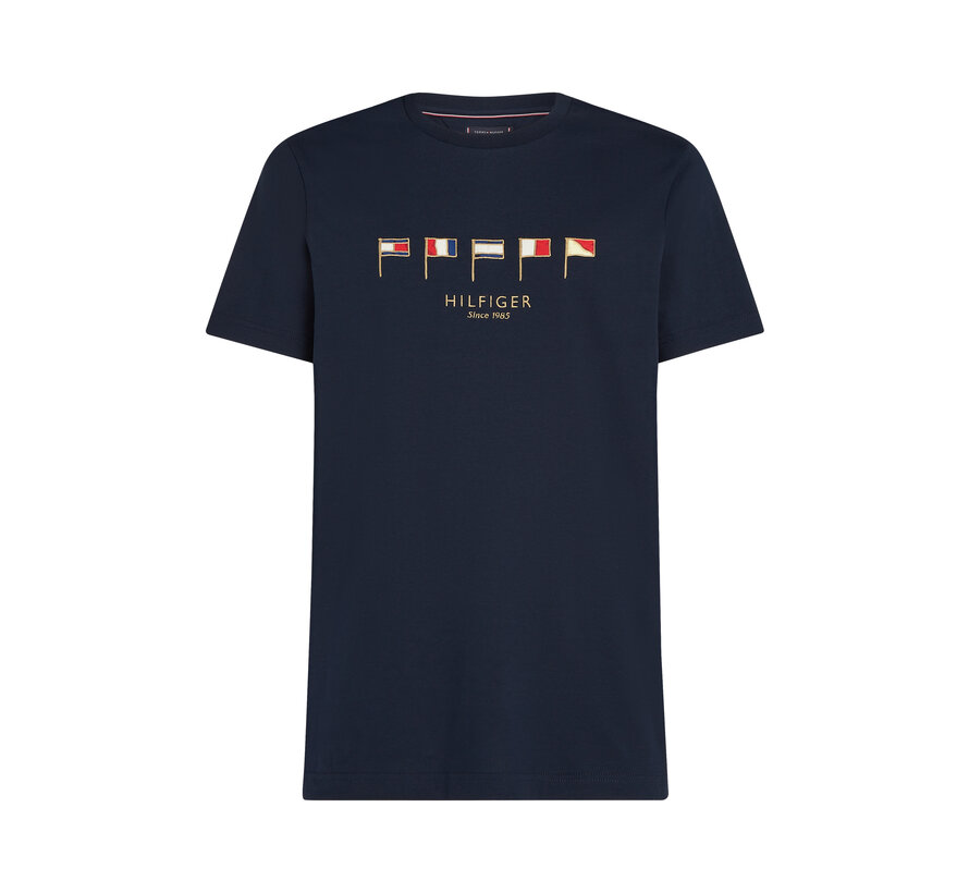HILFIGER MULTI FLAGS TEE DESERT SKY (MW0MW38616DW5 - DW5)