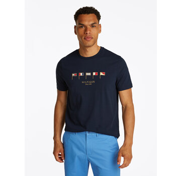 Tommy Hilfiger HILFIGER MULTI FLAGS TEE DESERT SKY (MW0MW38616DW5 - DW5)