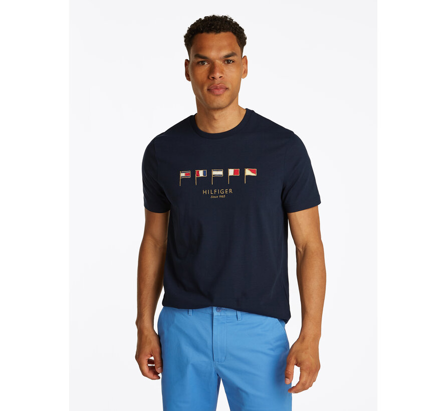 HILFIGER MULTI FLAGS TEE DESERT SKY (MW0MW38616DW5 - DW5)