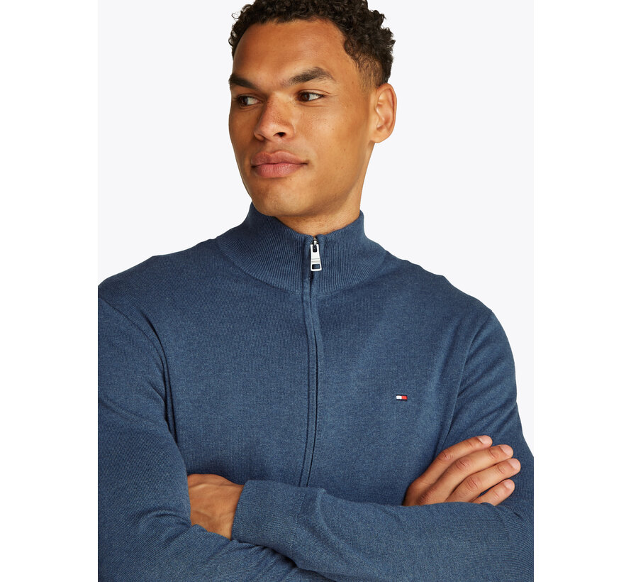 ESSENTIAL COTTON ZIP Aegean Sea Heather (MW0MW36517 - DVI)