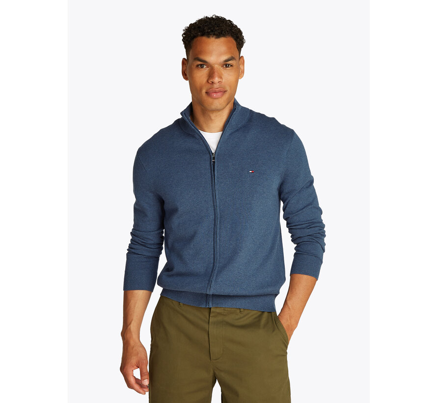 ESSENTIAL COTTON ZIP Aegean Sea Heather (MW0MW36517 - DVI)