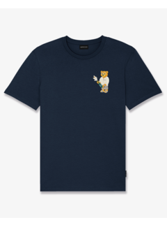 Baron Filou Embroidered Chestprint T-shirt Filou CXIV Navy Blue