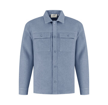 Pure Path Regular fit Flannel Overshirts Mid Blue (25030201 - 36)