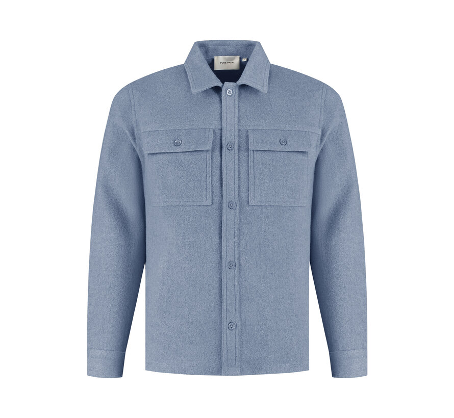 Regular fit Flannel Overshirts Mid Blue (25030201 - 36)