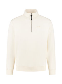 Pure Path Embroidery Half-zip Sweater Ecru (25030311 - 54)