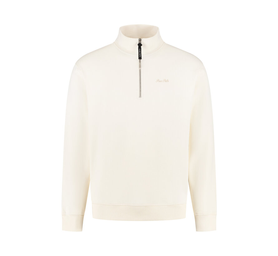 Embroidery Half-zip Sweater Ecru (25030311 - 54)