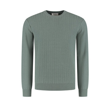 Pure Path Regular fit Zig Zag Crewneck Knitwear Army Green (25030801 - 10)