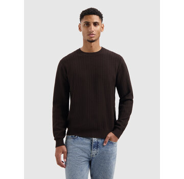 Pure Path Regular fit Zig Zag Crewneck Knitwear Dark Brown (25030801 - 96)