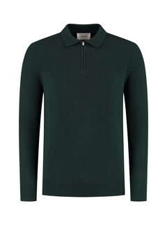 Pure Path Regular fit Zip Polo Knitwear Dark Green (25030820 - 16)