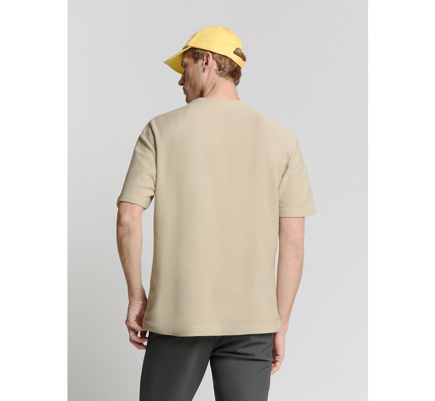 T-Shirt Crewneck Solid Relief Jacquard Sand (28320433 - 015)