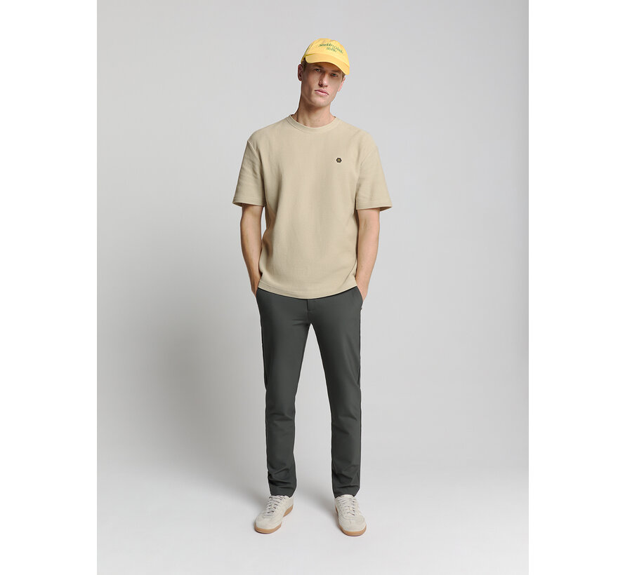 T-Shirt Crewneck Solid Relief Jacquard Sand (28320433 - 015)