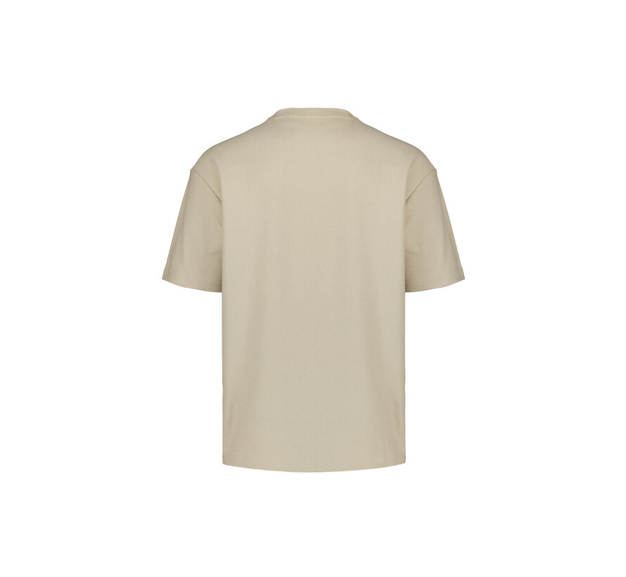 T-Shirt Crewneck Solid Relief Jacquard Sand (28320433 - 015)